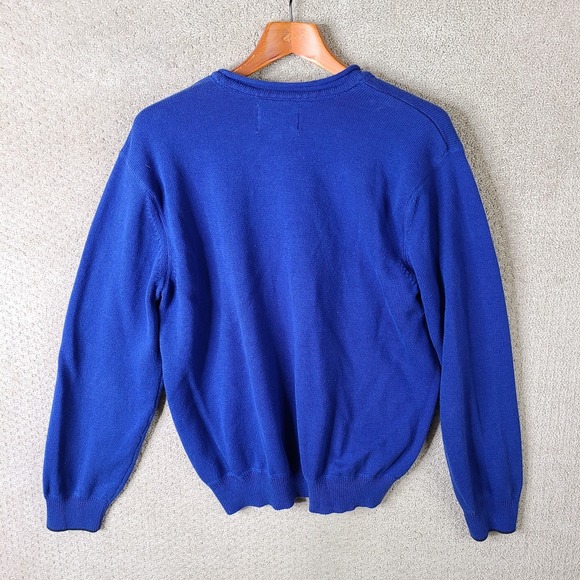 Stafford Sweater Mens Large Blue Prep Pullover Crew Neck Cotton Preppy‎ Logo - Picture 7 of 11